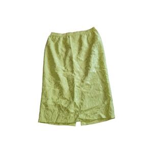 Giovanna Signature Skirt Womens 18‎ Plus Yellow Lace Textured Modest Church Midi